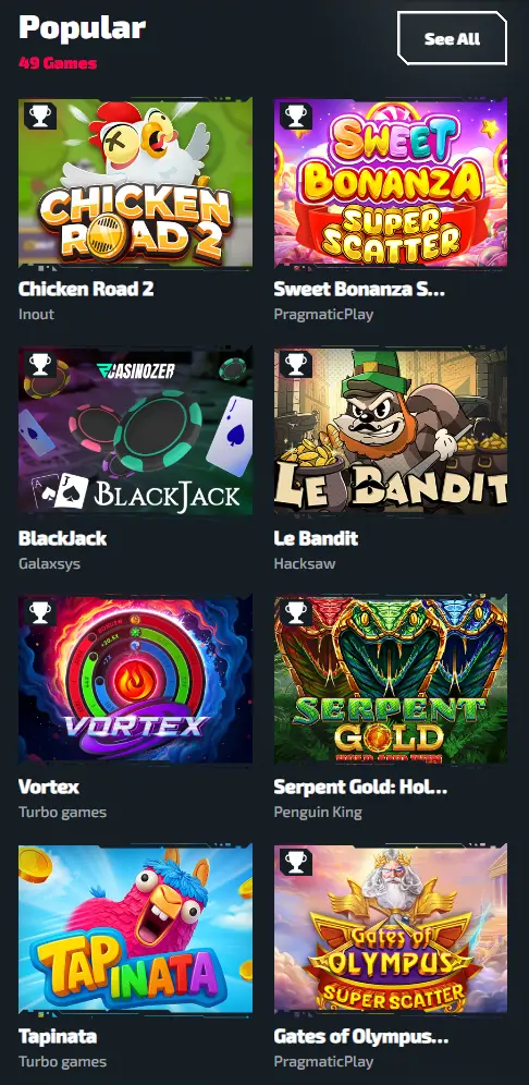 =Mobile Dark interface, popular games and bonuses on the go